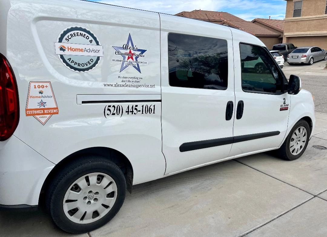 Alex's Cleaning Service company van