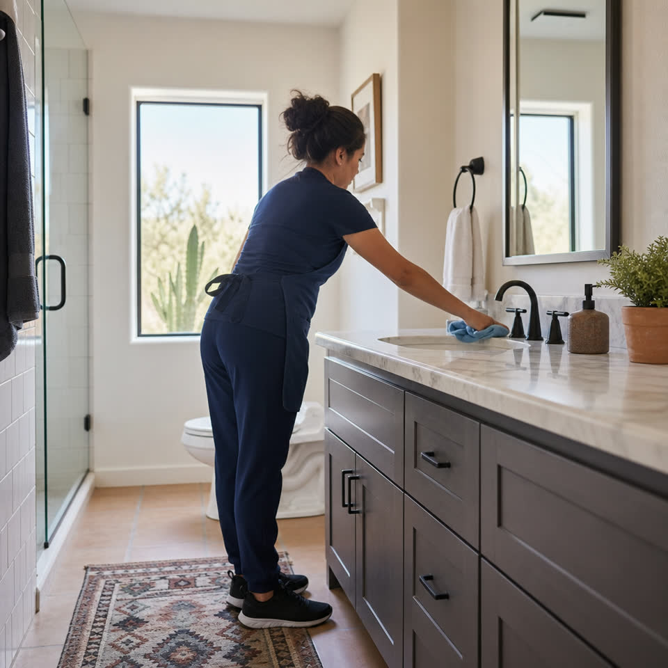 Professional cleaning checklist reference image for Bathroom Cleaning Checklist in Tucson.