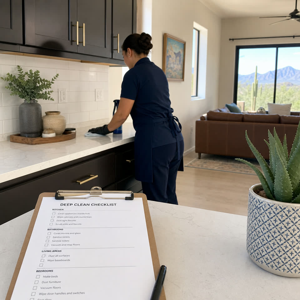 Professional cleaning checklist reference image for Garage Cleaning Checklist in Tucson.